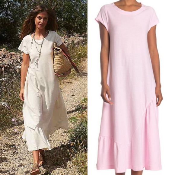 Free People Dresses & Skirts - New Free People FP BEACH Lena Midi Dress $88 X-SMALL Bubble Pink